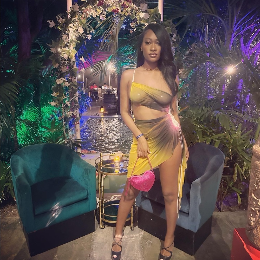 Fal-ash yellow signature mini dress  Size small  Worn once